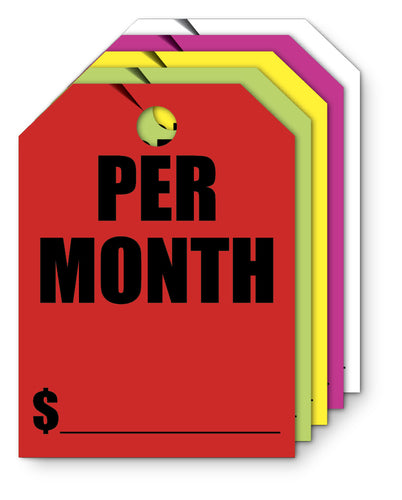 Mirror Hang Tags -Per Month
