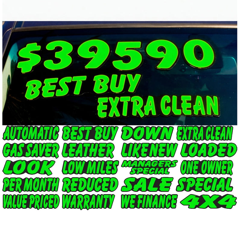 Load image into Gallery viewer, Neon Green &amp; Black Die Cut Slogans
