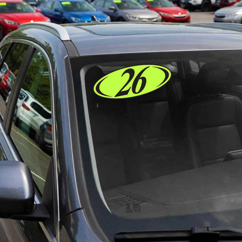 Load image into Gallery viewer, Neon Green &amp; BlackTwo Digit Oval Year Model

