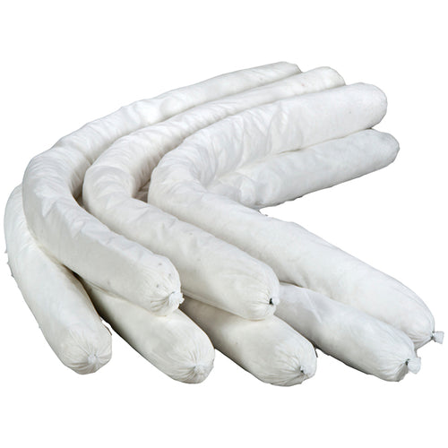 Oil Only White Super Absorbent Flake Sock - Qty. 10 Socks/Case