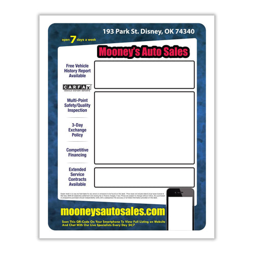 Custom Outdoor Vinyl Laser Forms - Pack of 100  ( 1 up - 8.5