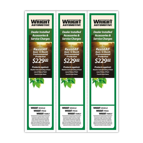 Custom Outdoor Vinyl Laser Forms - Pack of 100  ( 3 up - 2.75