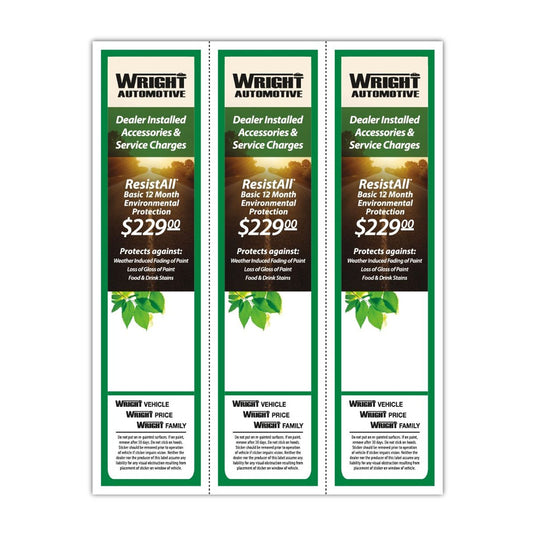 Custom Outdoor Vinyl Laser Forms - Pack of 100  ( 3 up - 2.75