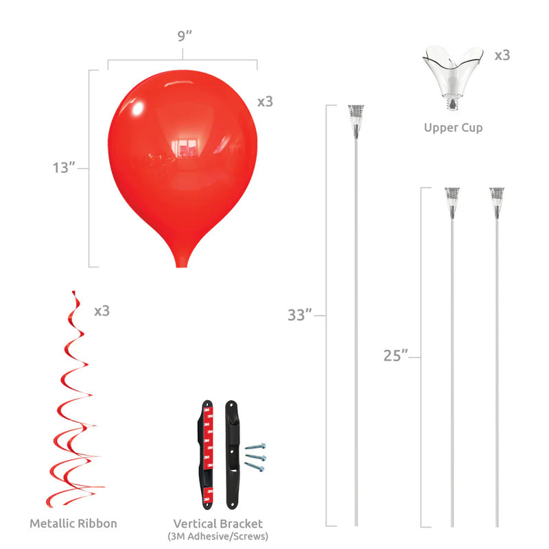 Load image into Gallery viewer, PermaShine® 3-Balloon Bouquet Vertical Bracket Kit
