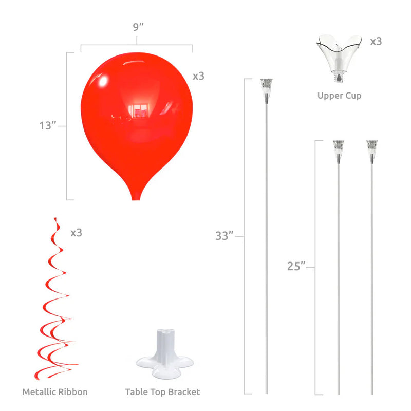 Load image into Gallery viewer, PermaShine® 3-Balloon Bouquet Table Top Kit
