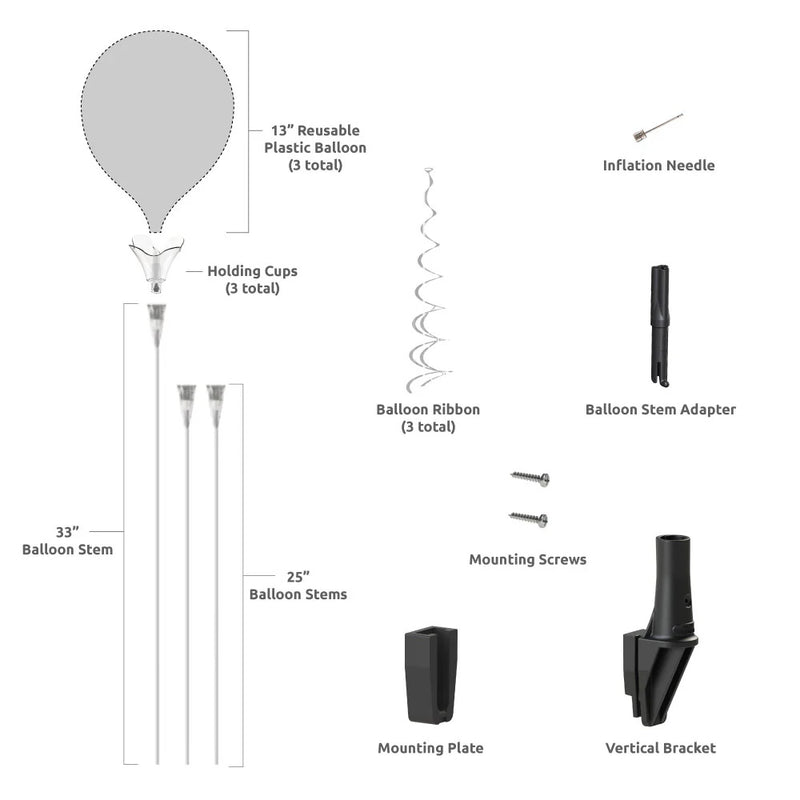 Load image into Gallery viewer, PermaShine® 3-Balloon Bouquet Upright Bracket Kit
