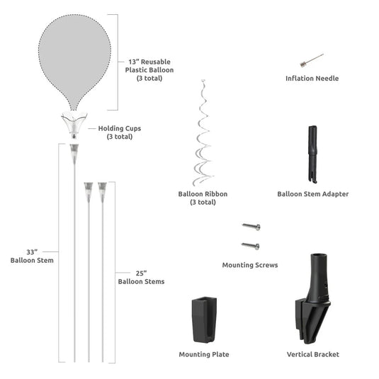 PermaShine® 3-Balloon Bouquet Upright Bracket Kit