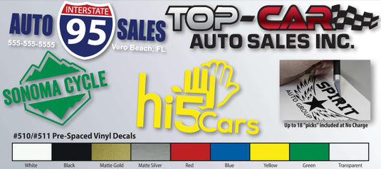 Over Sized Pre-Spaced Vinyl Decals ( Under 58 sq inch )