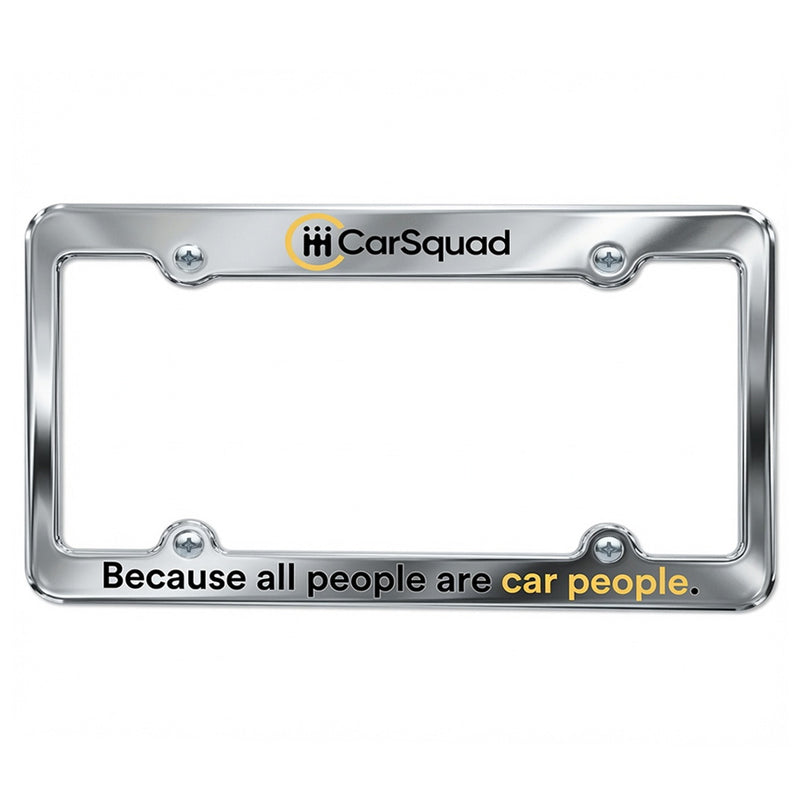 Load image into Gallery viewer, Chrome plastic license frame with full dip finish in two color options, designed for car license plates.
