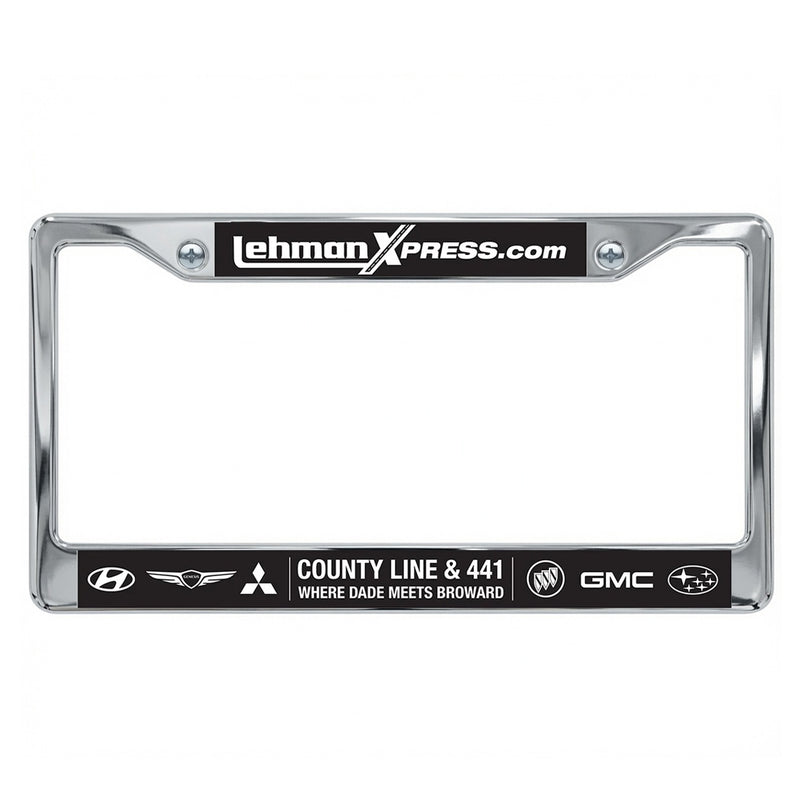 Load image into Gallery viewer, Chrome plastic license frame with full dip finish, includes box and one color, designed for car license plates.
