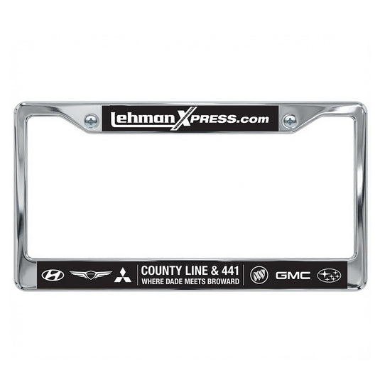 Chrome plastic license frame with full dip finish, includes box and one color, designed for car license plates.