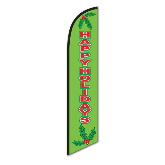 Premium Swooper Flag - Happy Holidays