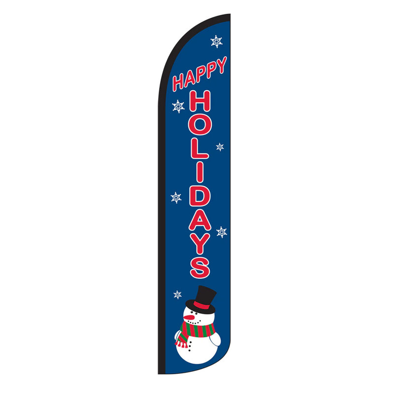 Load image into Gallery viewer, Premium Swooper Flag - Happy Holidays with Snowman
