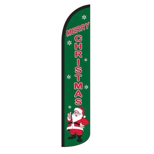 Premium Swooper Flag - Merry Christmas with Santa