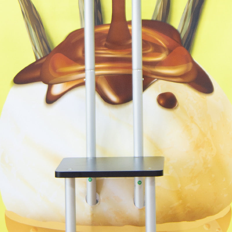 Load image into Gallery viewer, S Shaped Banner Stand With Display Shelves
