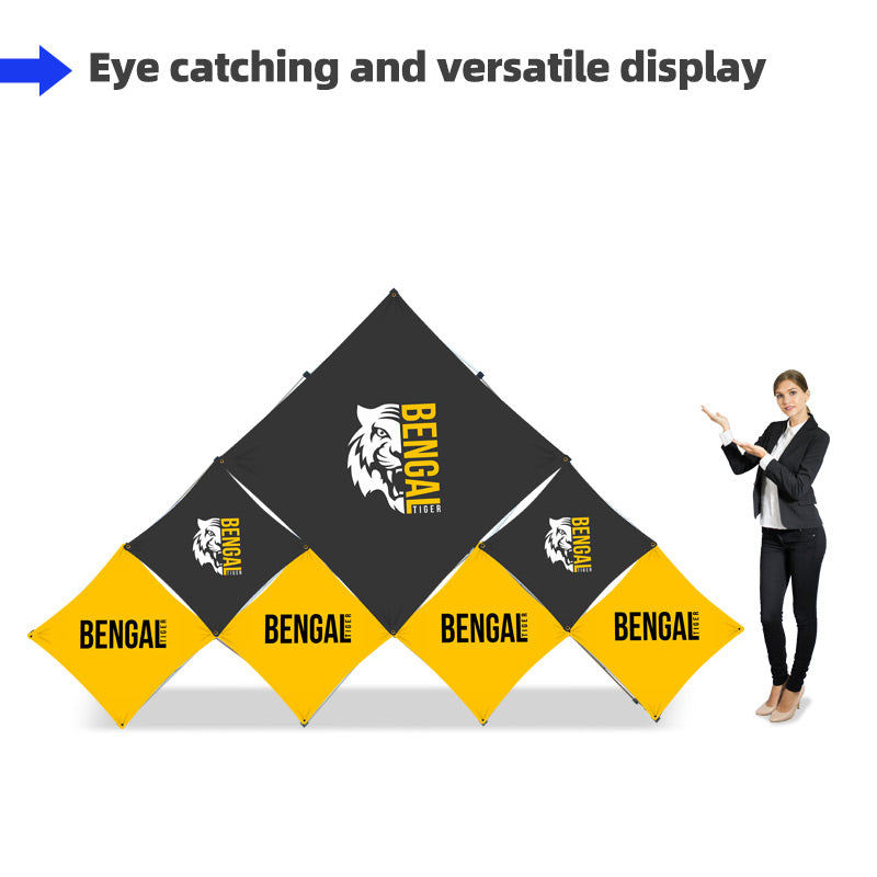 Load image into Gallery viewer, Triangular Large Floor Grid Pop Up Display
