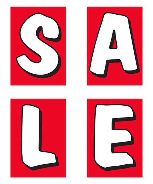 3D Jumbo Under the Hood Sign Set Red Background - S-A-L-E kit of (4)