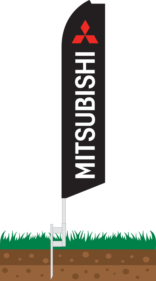 Half Sleeve Swooper Feather Flag - Mitsubishi