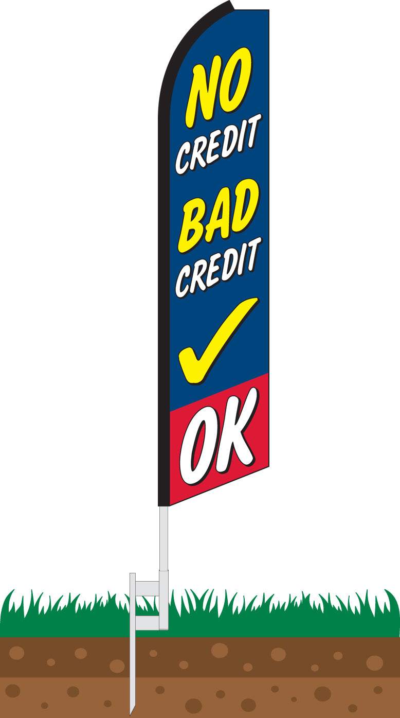 Load image into Gallery viewer, Half Sleeve Swooper Feather Flag - No Credit Bad Credit OK
