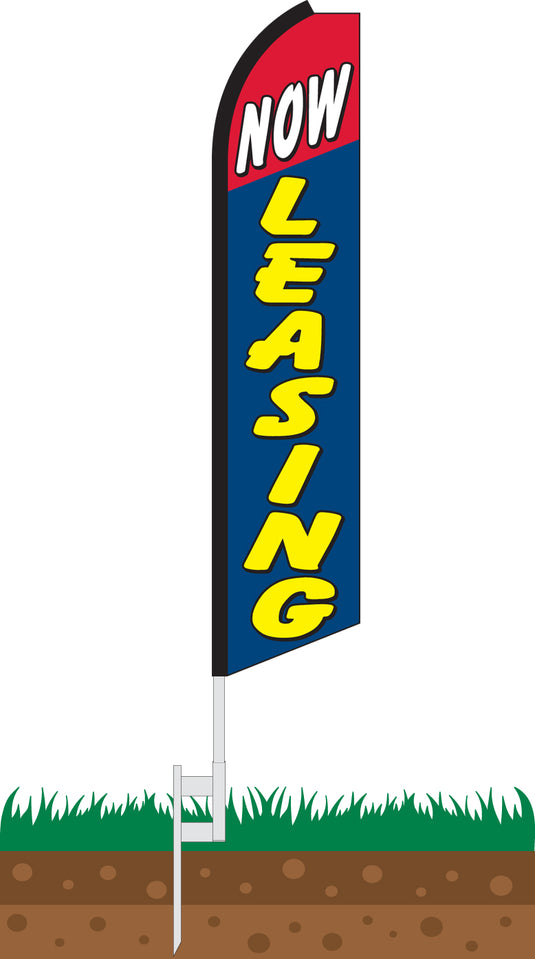 Half Sleeve Swooper Feather Flag - Now Leasing
