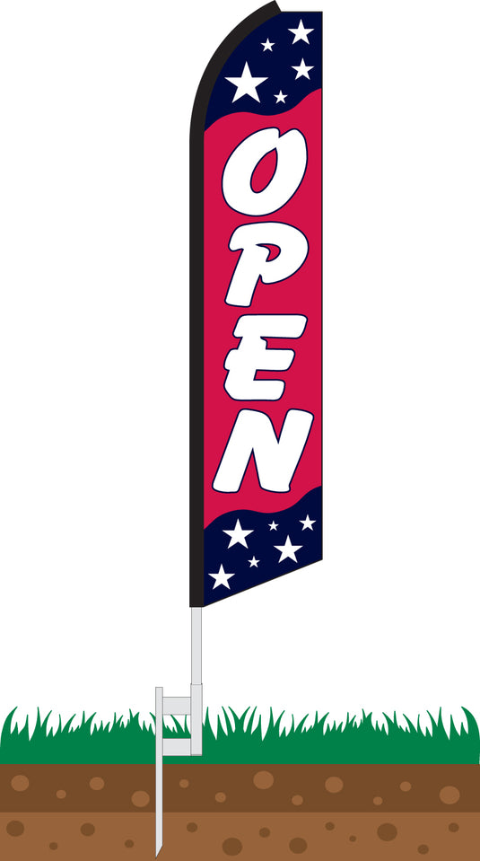 Half Sleeve Swooper Feather Flag - Open Americana