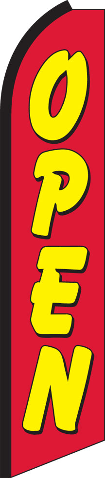 Half Sleeve Swooper Feather Flag - Open Red/Yellow