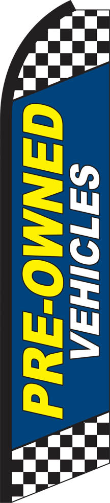Load image into Gallery viewer, Half Sleeve Swooper Feather Flag - Pre Owned Vehicles Blue
