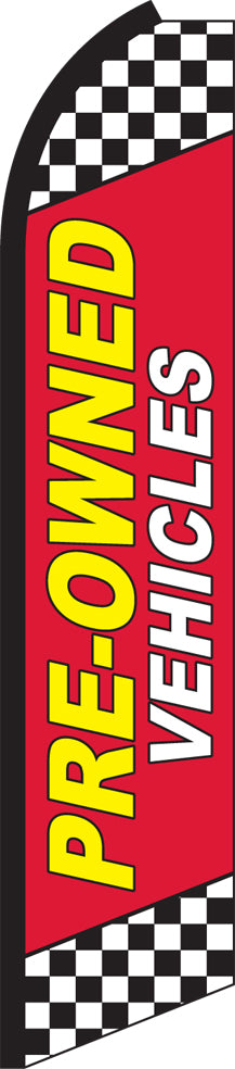 Half Sleeve Swooper Feather Flag - Pre Owned Vehicles Red