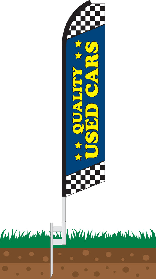 Half Sleeve Swooper Feather Flag - Quality Used Cars Blue
