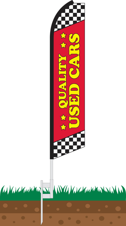 Half Sleeve Swooper Feather Flag - Quality Used Car Red