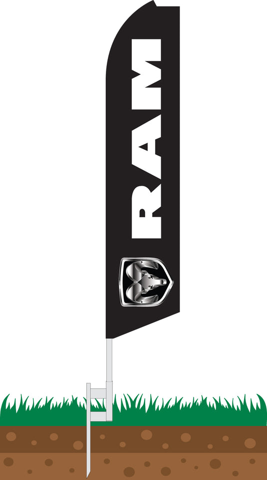 Half Sleeve Swooper Feather Flag - RAM