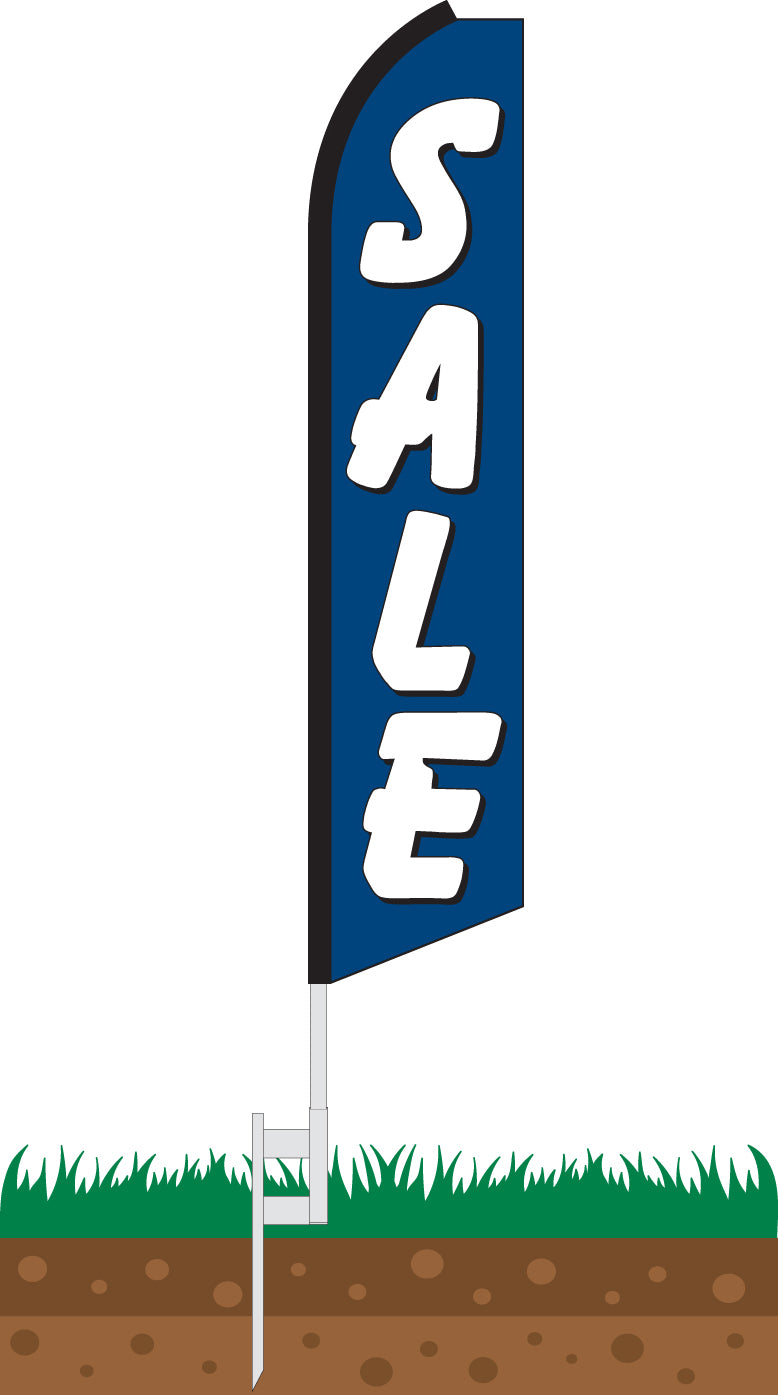 Load image into Gallery viewer, Half Sleeve Swooper Feather Flag - SALE Blue/White
