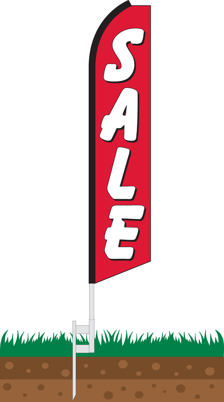 Load image into Gallery viewer, Half Sleeve Swooper Feather Flag - SALE Red/White
