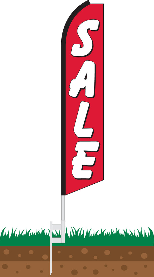Half Sleeve Swooper Feather Flag - SALE Red/White