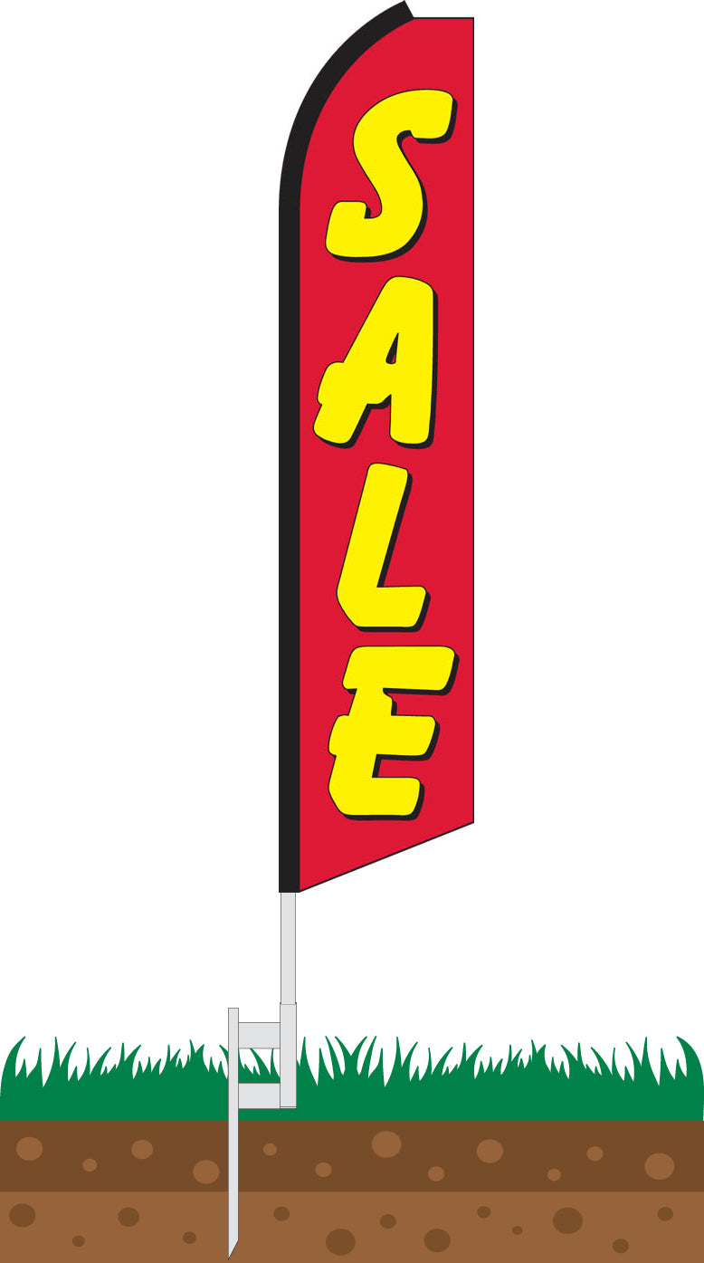 Load image into Gallery viewer, Half Sleeve Swooper Feather Flag - SALE Red/Yellow
