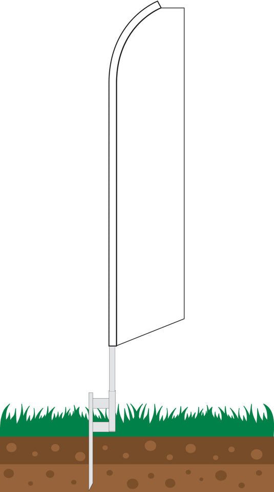 Half Sleeve Swooper Feather Flag - Solid White