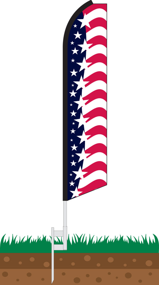 Half Sleeve Swooper Feather Flag - Star Spangled