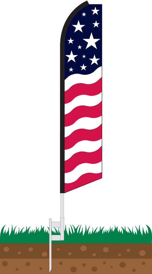 Half Sleeve Swooper Feather Flag - Stars & Bars