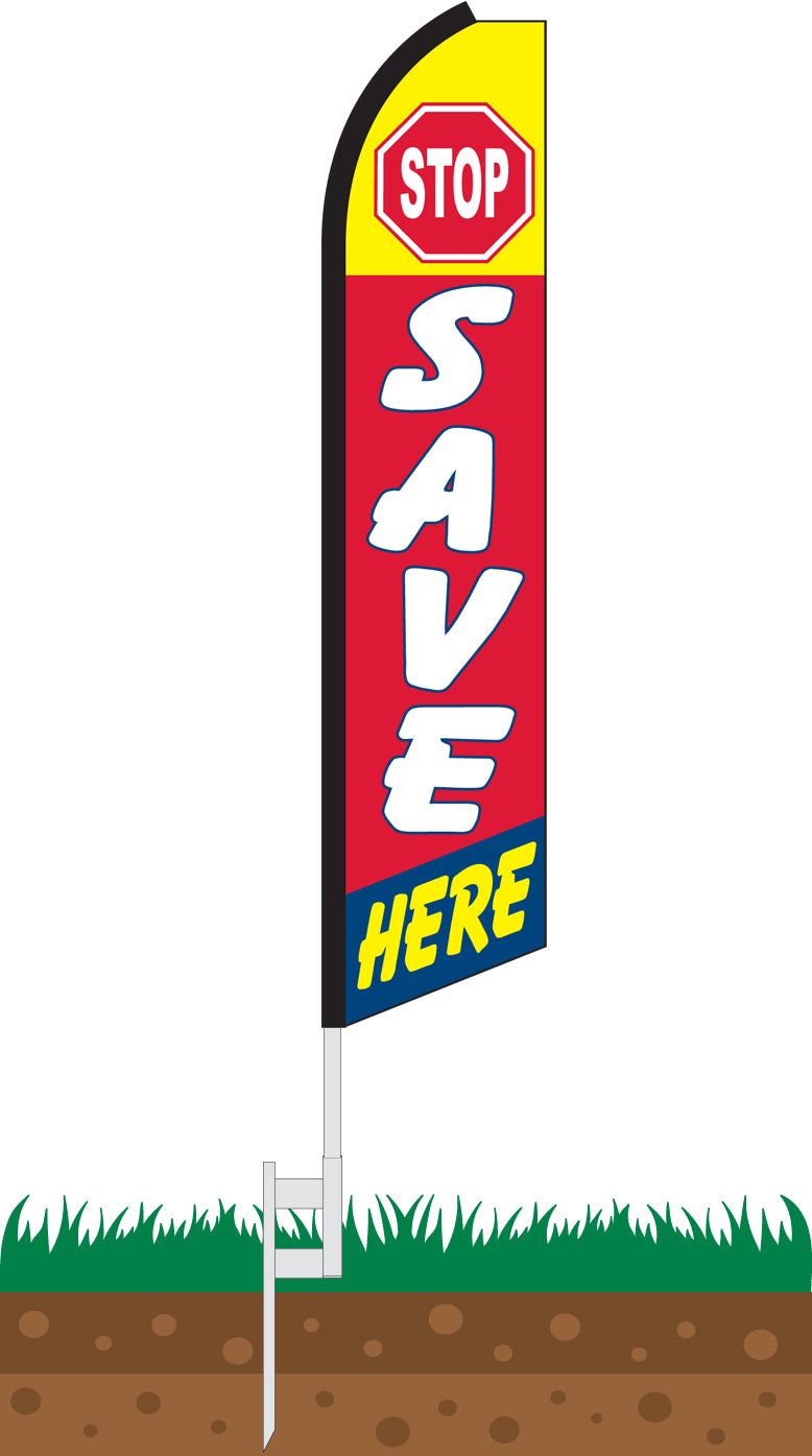 Load image into Gallery viewer, Half Sleeve Swooper Feather Flag - Stop Save Here
