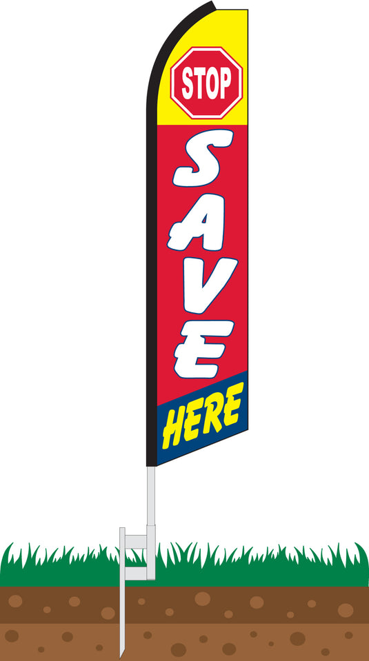 Half Sleeve Swooper Feather Flag - Stop Save Here