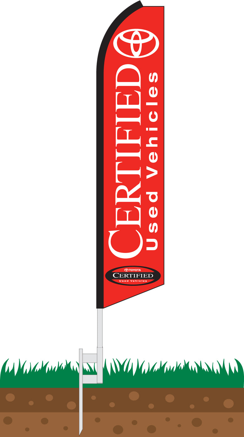 Load image into Gallery viewer, Half Sleeve Swooper Feather Flag - Toyota Certified Used Vehicle Red
