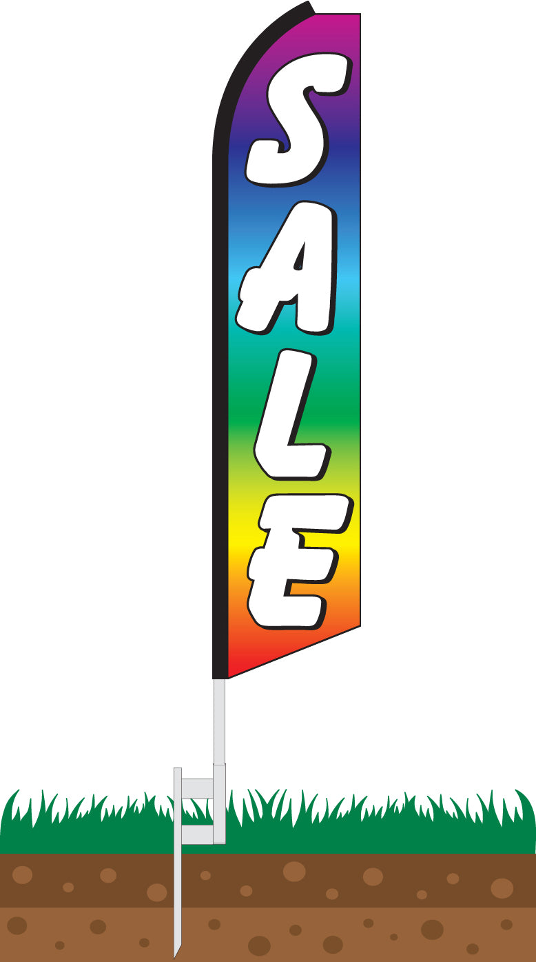 Load image into Gallery viewer, Half Sleeve Swooper Feather Flag - SALE Rainbow
