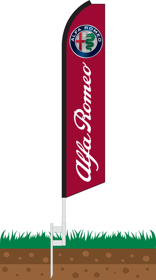 Half Sleeve Swooper Feather Flag - Alfa Romeo