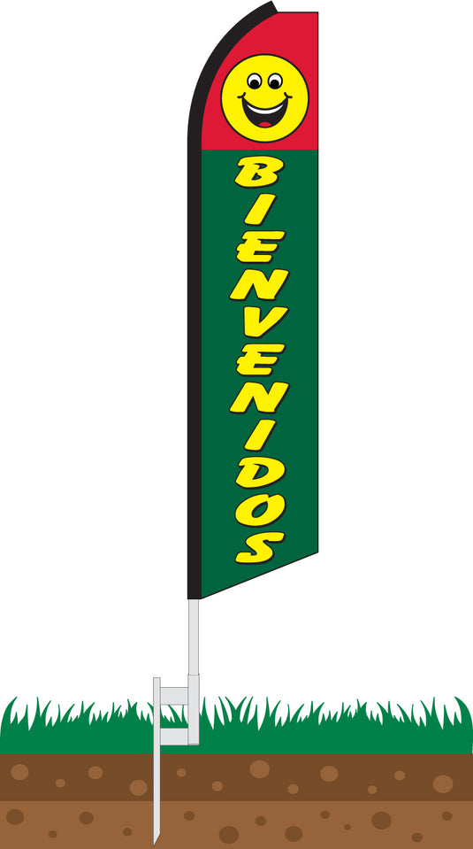 Half Sleeve Swooper Feather Flag - Bienvenidos