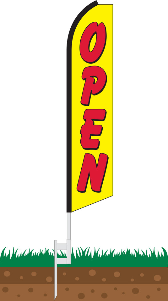 Half Sleeve Swooper Feather Flag - Open Yellow/Red