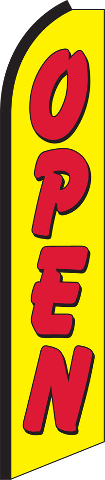Half Sleeve Swooper Feather Flag - Open Yellow/Red