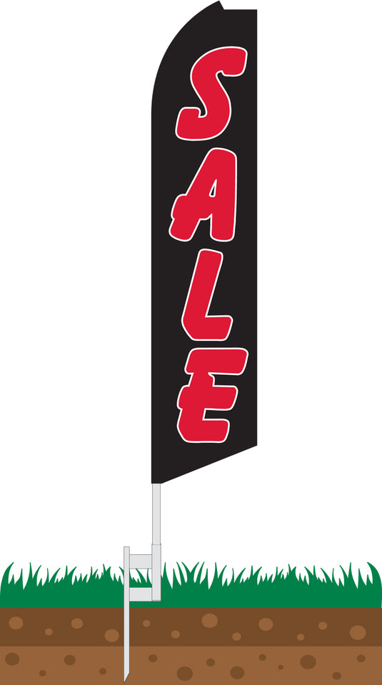 Half Sleeve Swooper Feather Flag - SALE Black/Red
