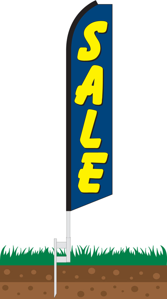 Half Sleeve Swooper Feather Flag - SALE Blue/Yellow