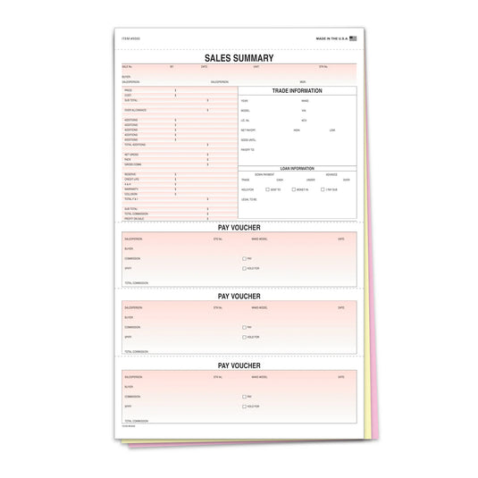 Sales Summary - Qty 100 Per Pack