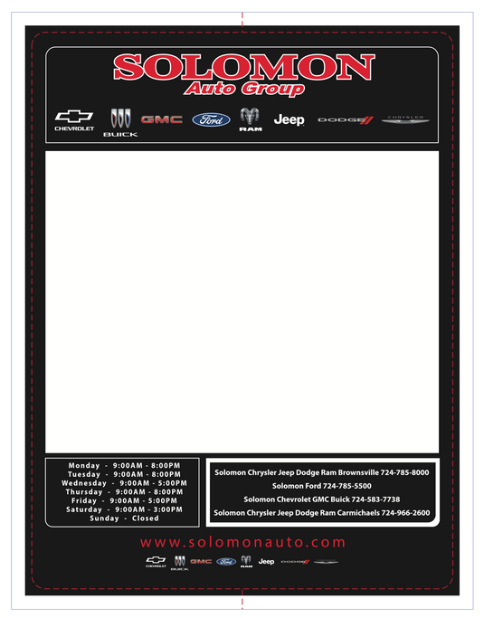 Custom Outdoor Vinyl Laser Forms - Pack of 100  ( 1 up - 8.5" x 11" )